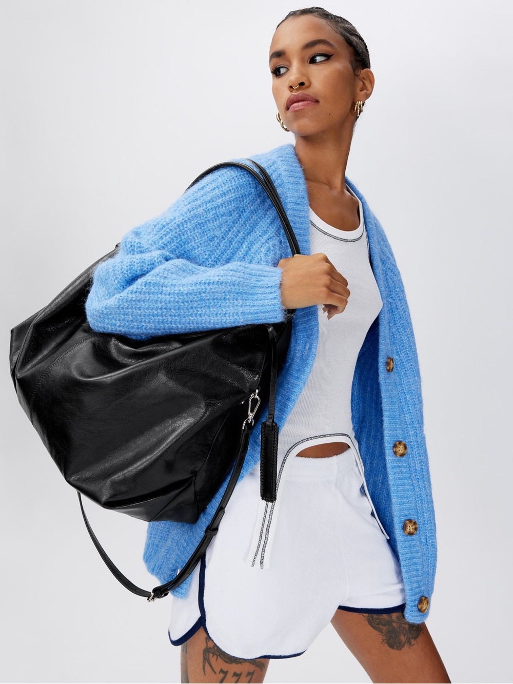 Brandon Blackwood Sylvia Black Leather Shoulder Crossbody Bag